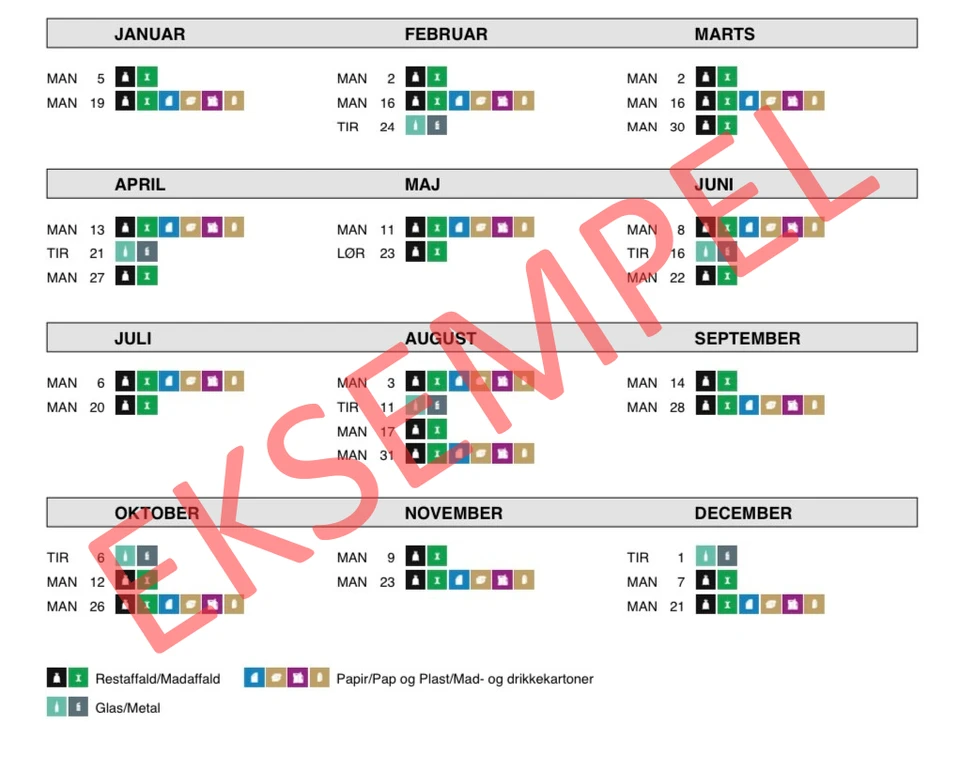 billede af en generisk tømmekalender